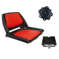 Accessoires Amiaud Pack siège rouge Pike'n'Bass + platine 360 °+ clip amovible