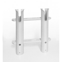 Supports de canne - Portes canne Porte-Canne ouvert PVC - 2 Tubes blancs