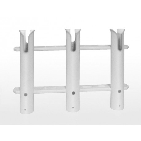 Porte-Canne ouvert PVC - 3 Tubes Blanc Porte-Canne ouvert PVC - 3 Tubes Blanc