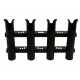 Porte-Canne ouvert PVC - 4 Tubes Noir