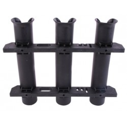 Supports de canne - Portes canne Porte-Canne ouvert PVC - 3 Tubes noir