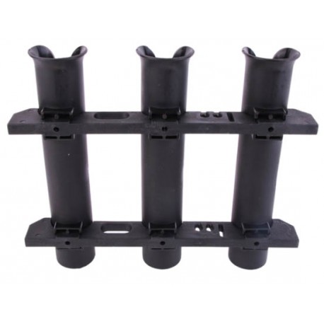 Porte-Canne ouvert PVC - 3 Tubes noir