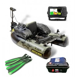 Pack Float tube Pack Float Tube Black Cat Battle Boat avec sondeur et batterie