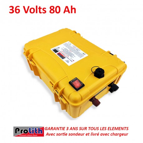 Batterie PROLITH PLPR 36 VOLTS 80 Ah avec sortie sondeur.