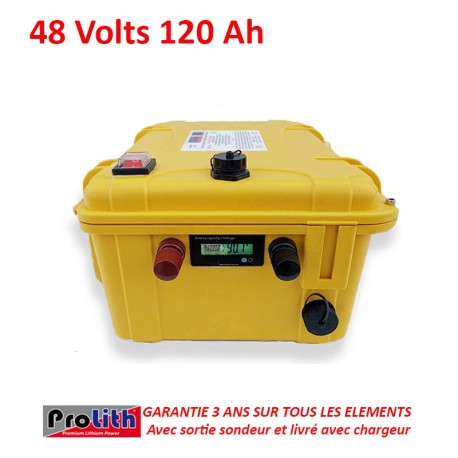 Batterie PROLITH PLPR 48 Volts 120 Ah avec sortie sondeur