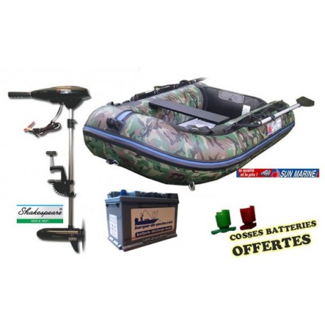 Sun marine 270 camou + Shakespeare 44 + batterie 80ah Sun marine 270 camou + Shakespeare 44 + batterie 80ah