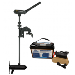Pack moteurs Pack Minn Kota TRAXXIS 55 - Arbre 91 cm - 55 Lbs - 12V - Variateur Maximizer + Batterie Lithium LiFePO4 12.8V 100Ah + Chargeur