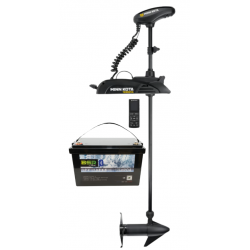 Pack moteurs Pack Minn Kota TERROVA 55 GPS - 55 Lbs - 12V - Arbre 137 cm - Sans pédale + Bac Monobloc LifePo4 12V/100 Ah + chargeur 10A