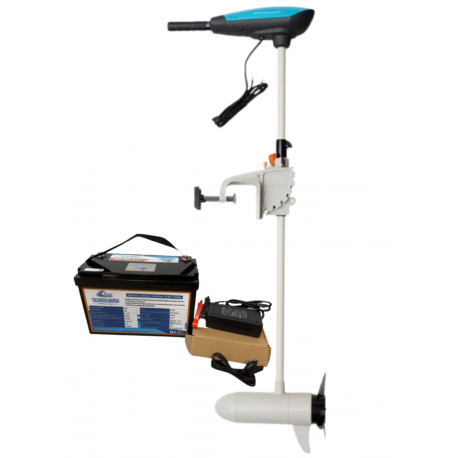 Pack Moteur Electrique Savage Gear Thruster SW 12V - 55lbs batterie Yuasa 120 ah