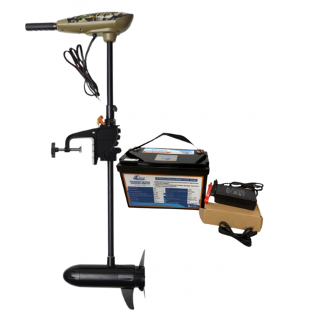 Pack Savage Gear Thruster 55 lbs Camou + Batterie Lithium LiFePO4 12.8V 100Ah + Chargeur