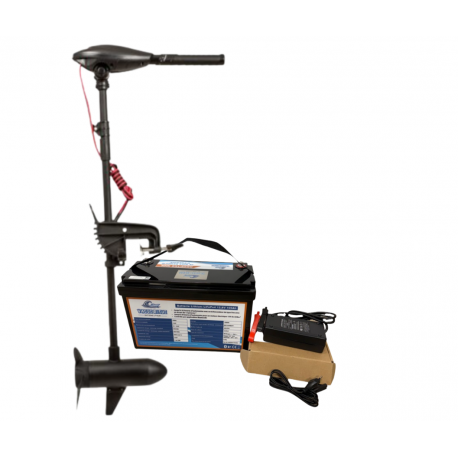 Pack Moteur Electrique Savage Gear Thruster SW 12V - 55lbs batterie Yuasa 120 ah