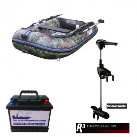 Sun Marine 230 camou + Motorguide R3 40 lbs + Batterie 80 ah Sun Marine 230 camou + Motorguide R3 40 lbs + Batterie 80 ah