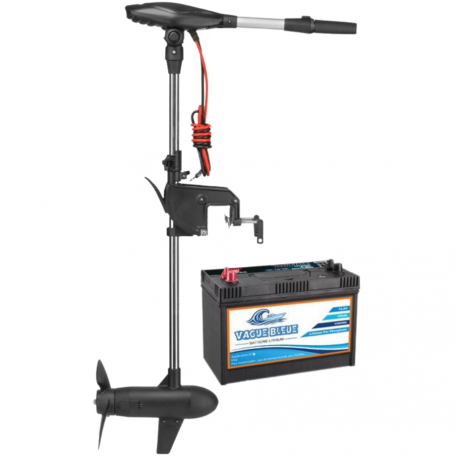 Pack Moteur électrique Haswing Protruar -110 Lbs - 24V + Batterie Lithium LiFePO4 24V 100Ah + Chargeur 10A
